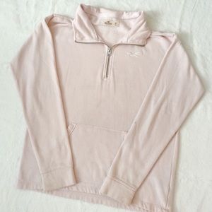 hollister light pink quarter zip sweatshirt